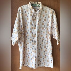 Pierre Cardin Geo Print Button Down Shirt Sz L